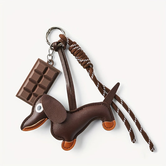 Leren Teckel Sleutelhanger